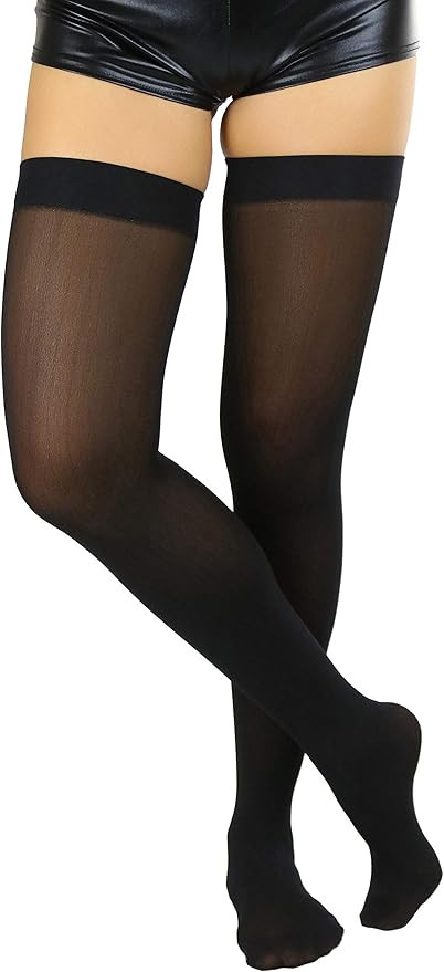 ToBeInStyle Women's Nylon Thigh High Schoolgirl Opaque Stockings | Amazon (US)