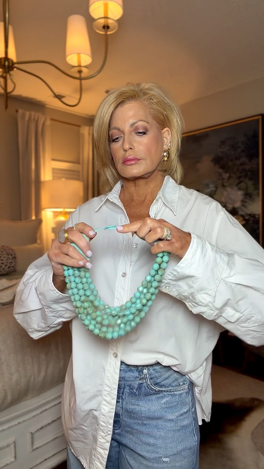 Nothing hits like oversized white shirt.   I’m wearing a med & 27 in my sweatpants jeans.  Also my BEST SELLING turquoise magnetic necklace just RESTOCKED 

#LTKgrwm #LTKFindsUnder50 #LTKOver40