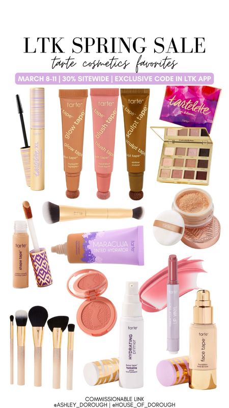 LTK Spring Sale is here! Login to/download the LTK app to receive an exclusive discount on these items and many more! Tarte is 30% off sitewide with the exclusive discount – March 8-11! 

#LTKsalealert #LTKSpringSale #LTKbeauty