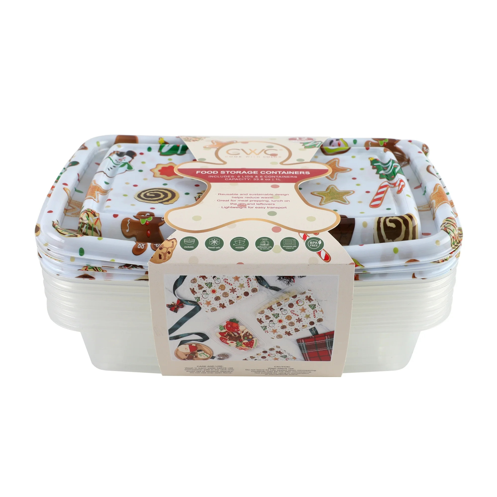 12 PC PRINTED FOOD STORAGE-SANTA | Walmart (US)