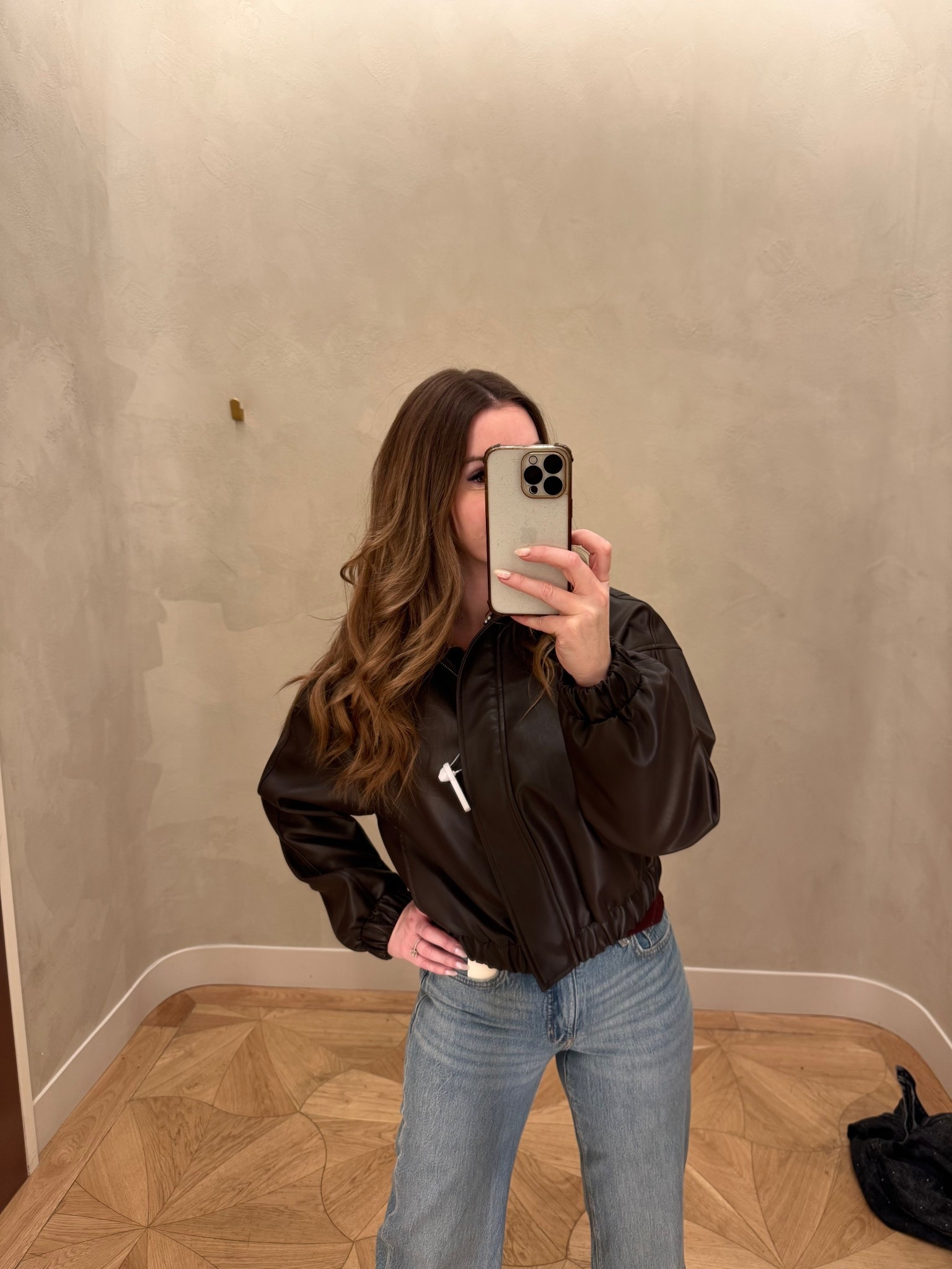The cutest faux leather bomber jacket 😍 would you go chocolate brown or classic black? 

#LTKgrwm #LTKdayinmylife #LTKootd