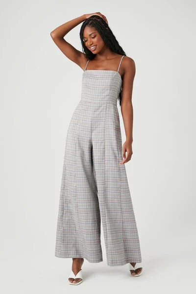 Plaid Wide-Leg Cami Jumpsuit | Forever 21 (US)