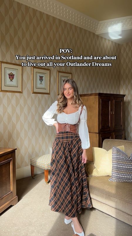 Day 2 Edinburgh Scotland outfit inspired by outlander! Perfect for fall🤍 skirt is selling out on Amazon so I am also linking a similar one with a really cute brown leather detail! Also- Blouse is a few years old and no longer in stock so I linked a similar one 

#LTKtravel #LTKSeasonal #LTKeurope