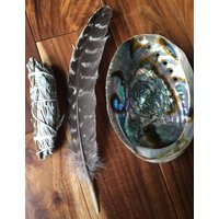 Lavender White Sage Smudge kit  smudge feather  Lavender Sage Smudge Stick  abalone shell  dried lavender bundle  smudge bundle | Etsy (US)