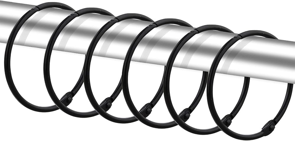 24 Pack Shower Curtain Rings, Rustproof Decorative Metal Round Shower Curtain Hooks for Bathroom ... | Amazon (US)