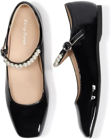 CosyFever Women's Flats Dressy Mary Jane Ballet Shoes Closed Toe for Casual Business Office | Amazon (US)