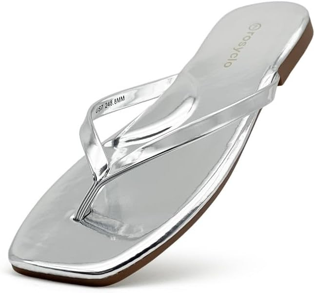 rosyclo Women’s Arch Support Flip Flops Comfortable Square Toe Sandal Women’s Flat Thong Sand... | Amazon (US)