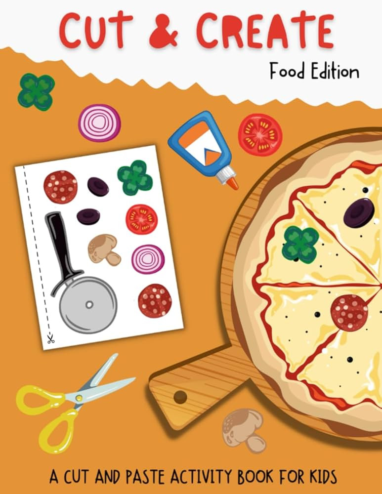 Cut And Create: Food Edition- A Cut And Paste Activity Book For Kids | Amazon (US)