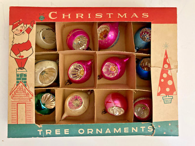 Vintage FANTASIA BRAND Glass Christmas Tree Ornaments POLAND w/ Indents, Mica | eBay US