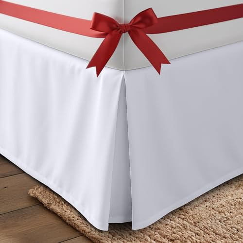 Utopia Bedding Queen Bed Skirt - Soft Quadruple Pleated Ruffle - Easy Fit with 16 Inch Tailored Drop - Hotel Quality, Shrinkage and Fade Resistant (Queen, White) | Amazon (US)