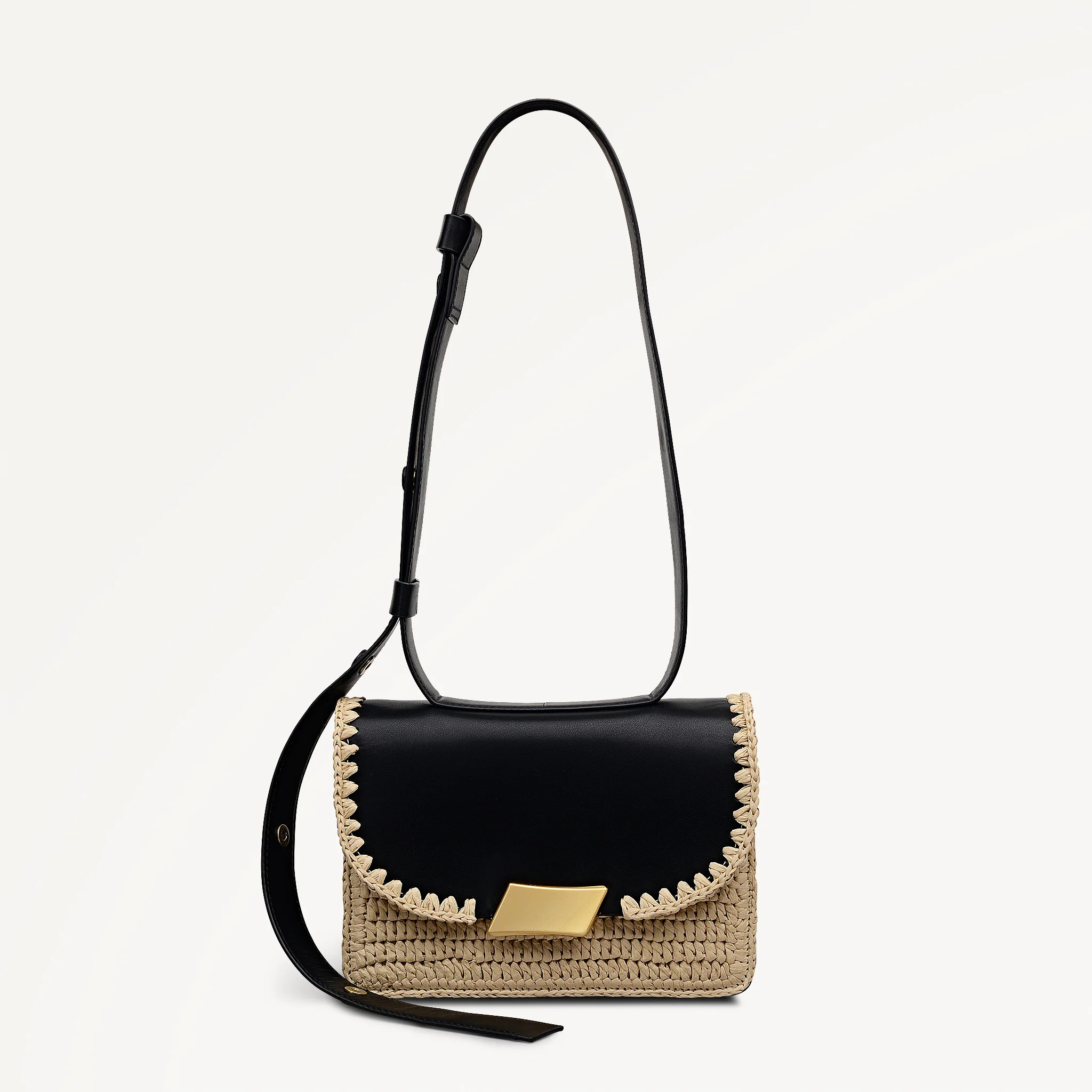 The Belsize - Raffia Small Flapover Cross Body Natural - 113482 | Radley London US