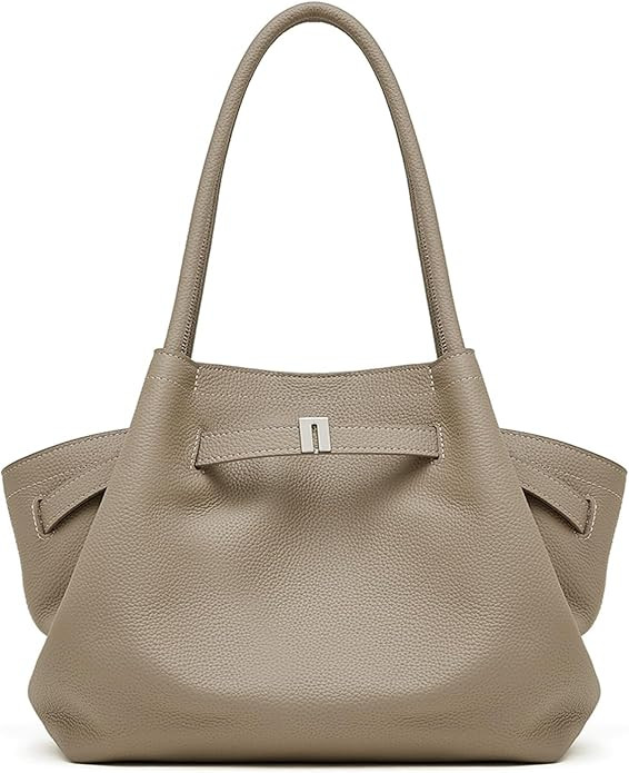 Leather Tote Bags for Women, Spacious Work Tote with Magnetic Closure Pocket, Minimalist Office B... | Amazon (US)