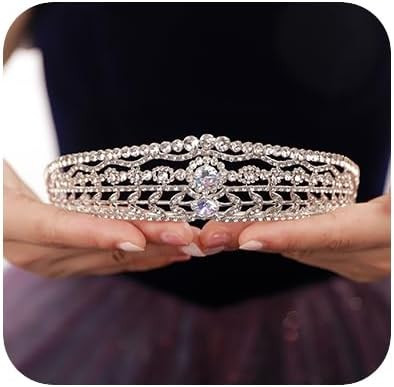 JWICOS Crystal Rhinestone Queen Bride Tiara Crown for Women Brides Headdress Vintage Bridal Birth... | Amazon (US)