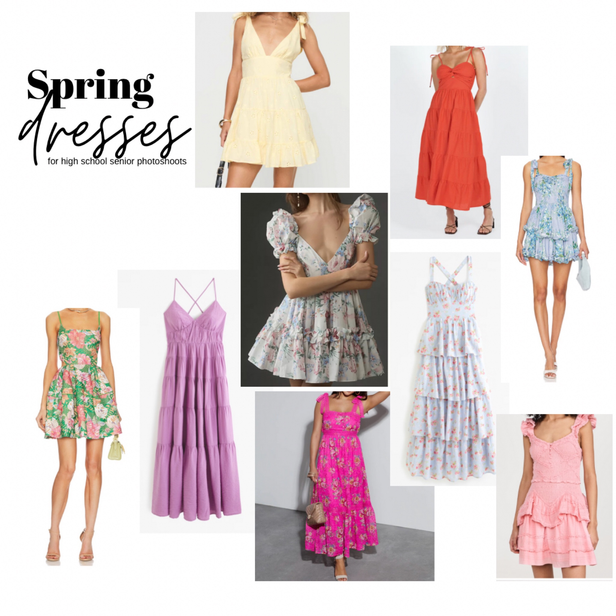 Spring senior photoshoot dresses!  If you are a high school senior or mom of a high school senior that has an upcoming photoshoot, these dresses are perfect for spring photos! 

#LTKSeasonal