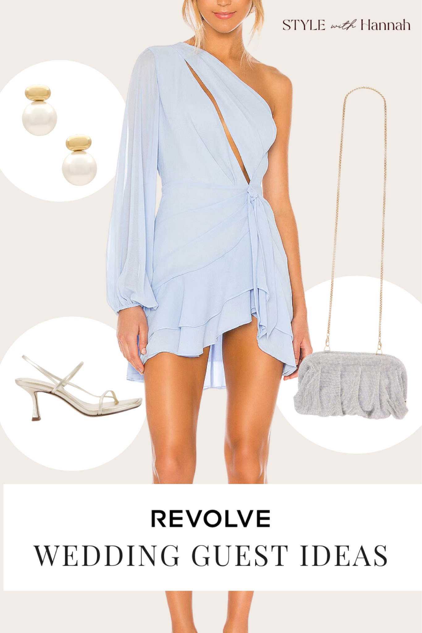 Cocktail or semi-formal wedding guest dress and outfit idea 💙 Light blue minidress with metallic accessories 

#LTKwedding #LTKparties #LTKstyletip