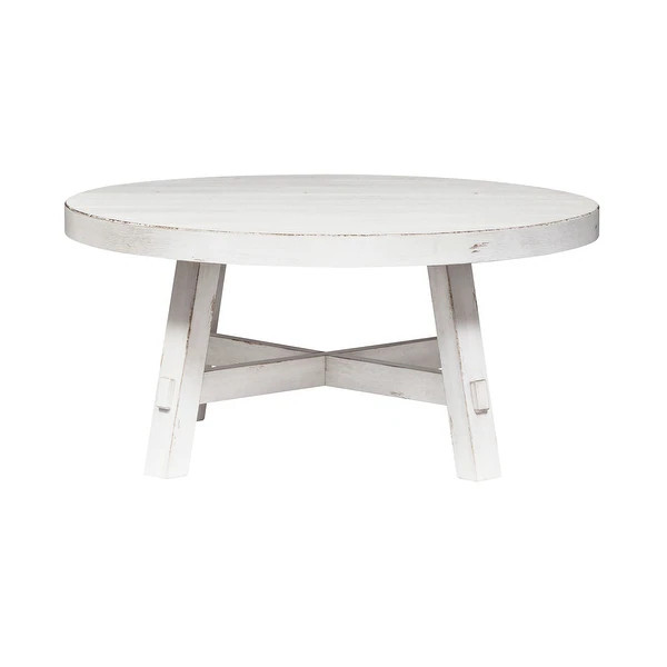 Modern Farmhouse Flea Market White Splay Leg Round Cocktail Table | Bed Bath & Beyond