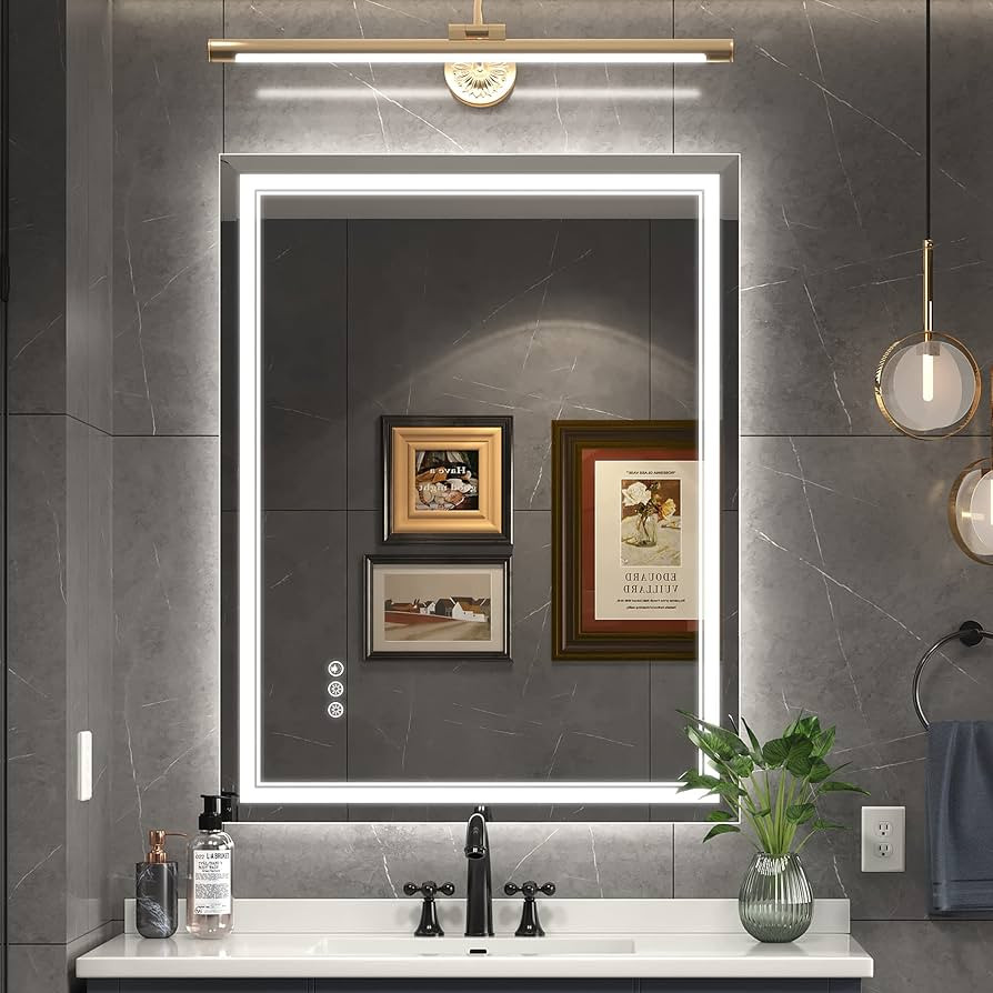 28x36 Inch Led Mirror for Bathroom with Front Light and Backlit, Dimmable Anti Fog Wall Bathroom ... | Amazon (US)