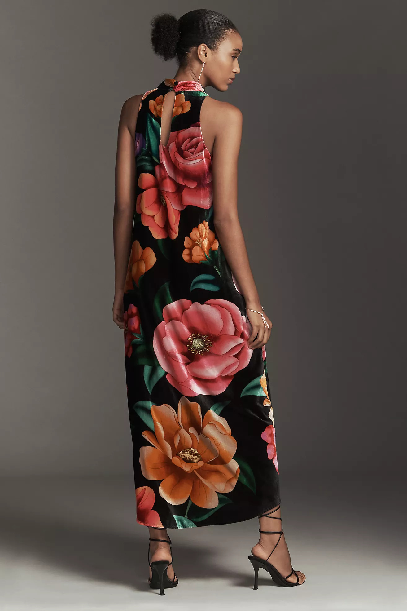 Farm Rio x Anthropologie Mock-Neck Printed Velvet Midi Dress | Anthropologie (US)