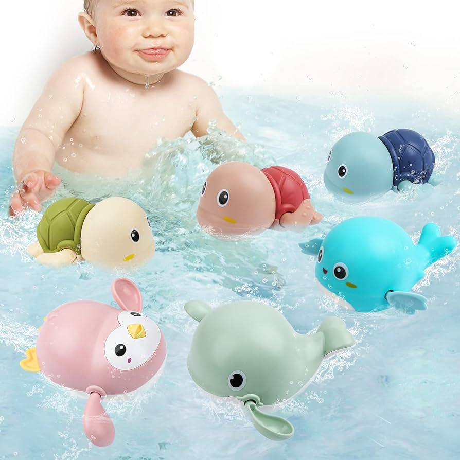 Baby Bath Toys,6 Pack Cute Swimming Water Bath Toys for Toddlers Boy Girls Toys for 1 2 3 4 Year ... | Amazon (US)