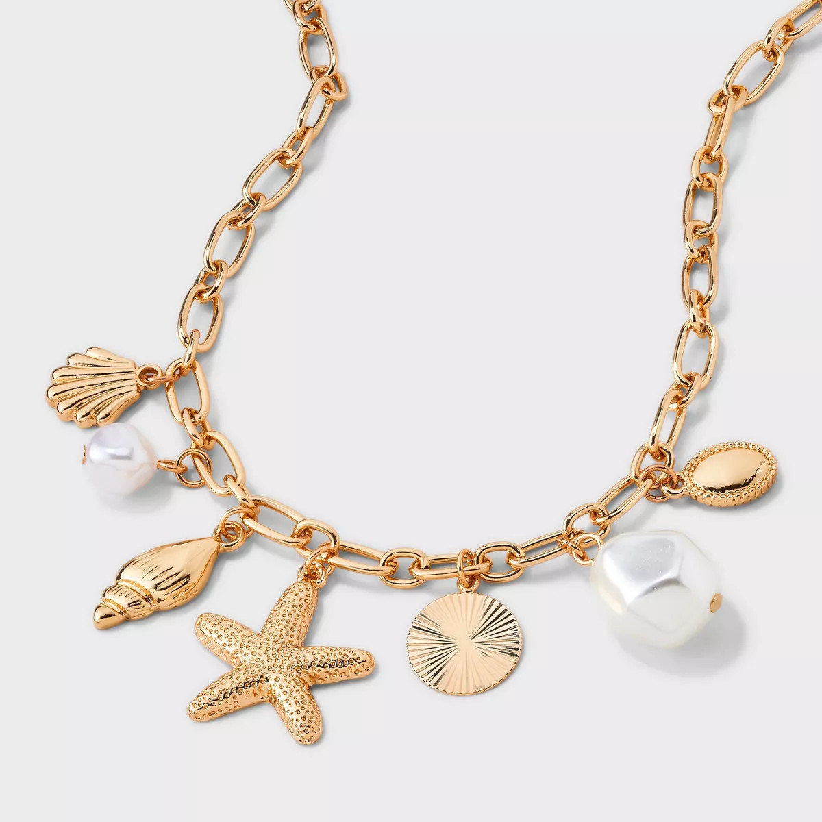 Starfish Pearl Charm Necklace - A New Day™ Gold | Target