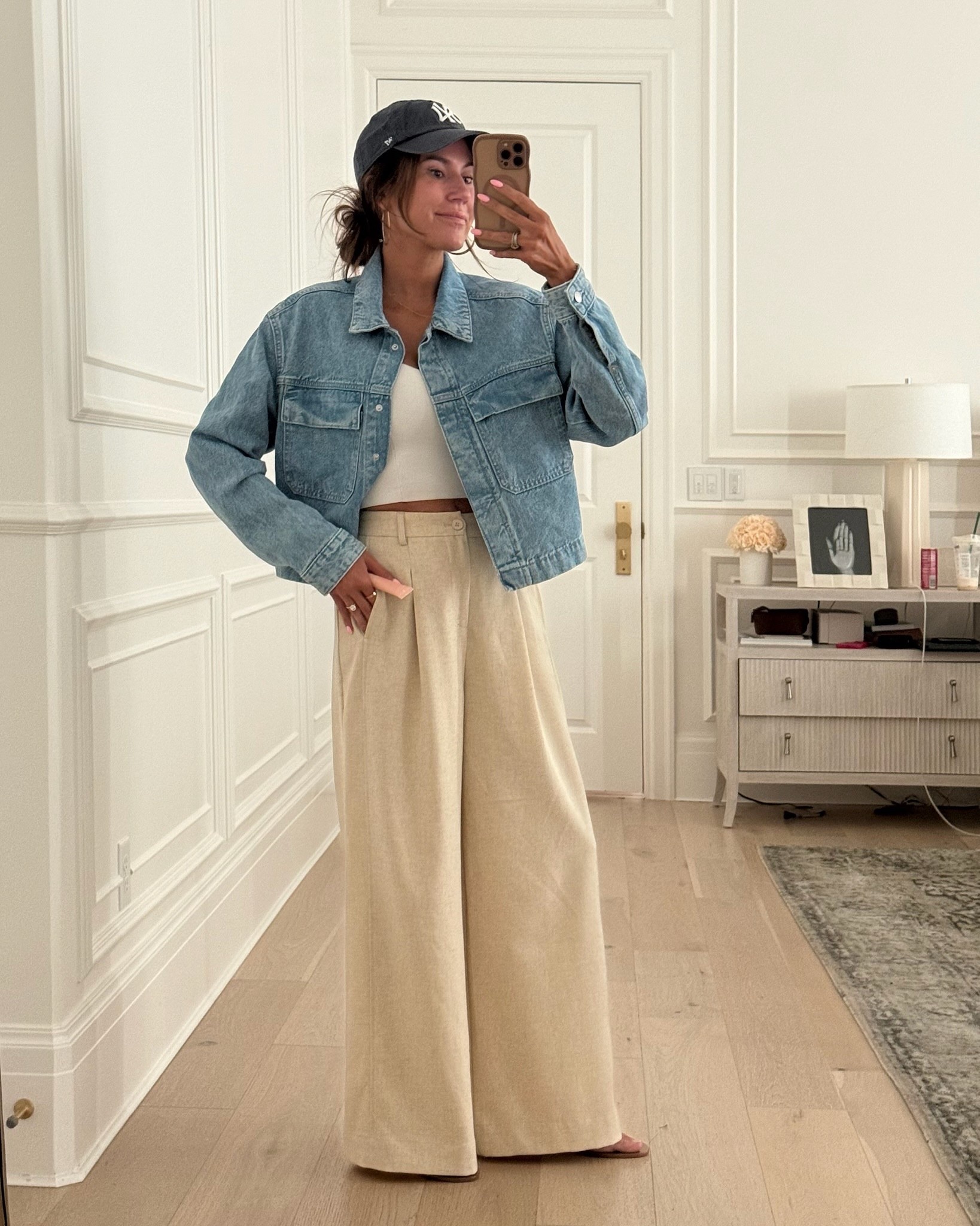 Weekend outfit 🤍 

Denim jacket from @Target size medium
Pants from @amazon 

#LTKOver40 #LTKdayinmylife #LTKootd