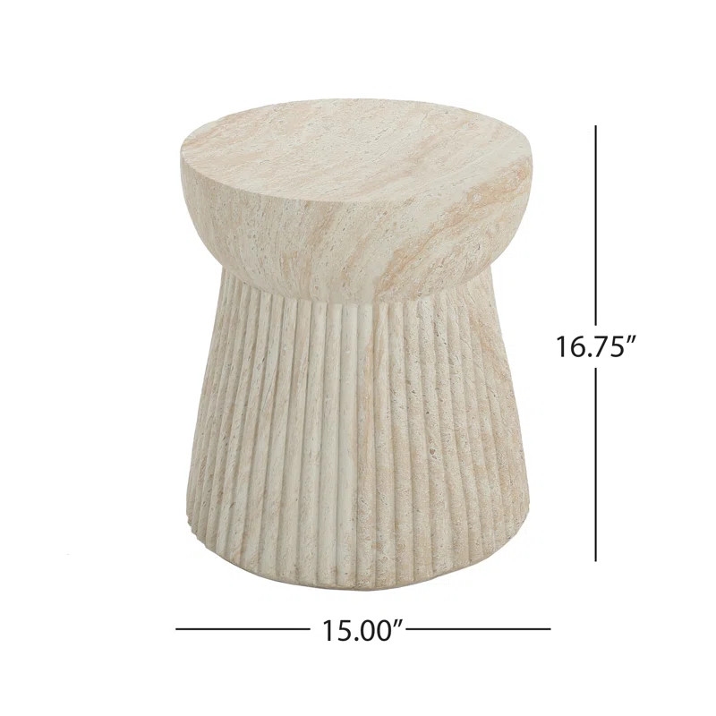 Ivy Bronx Kaiden Travertine Lightweight Concrete Side Table & Reviews | Wayfair | Wayfair North America