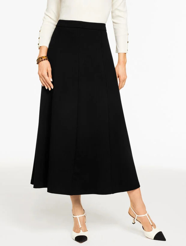 Luxe Ponte A-line Midi Skirt | Talbots
