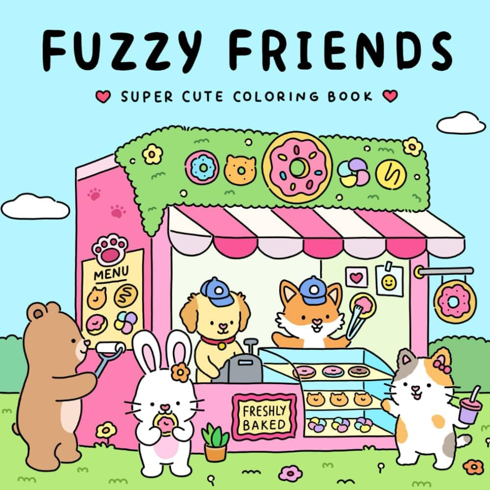Fuzzy Friends: Super Cute Coloring Book for Adults and Teens Featuring Adorable Animals Character... | Amazon (US)