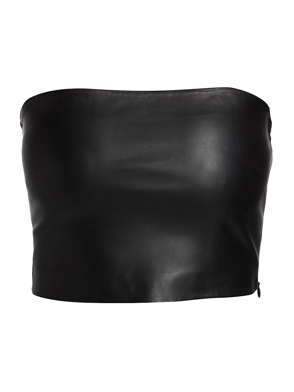 Women's Faux Leather Tube Top - Black - Size XS | Saks Fifth Avenue