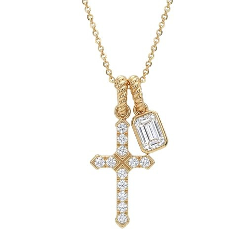 JUDAILY Gold Cross Necklace for Women: 14K Gold Plated Dainty Cross Pendant Non-Tarnish Necklace, Faith Crucifix Chain Jewelry, Elegant Religious Gifts | Amazon (US)