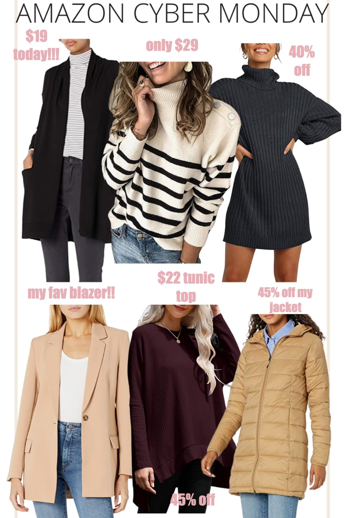 Fashion finds from amazon cyber Monday sale 

#LTKCyberweek #LTKSeasonal #LTKstyletip
