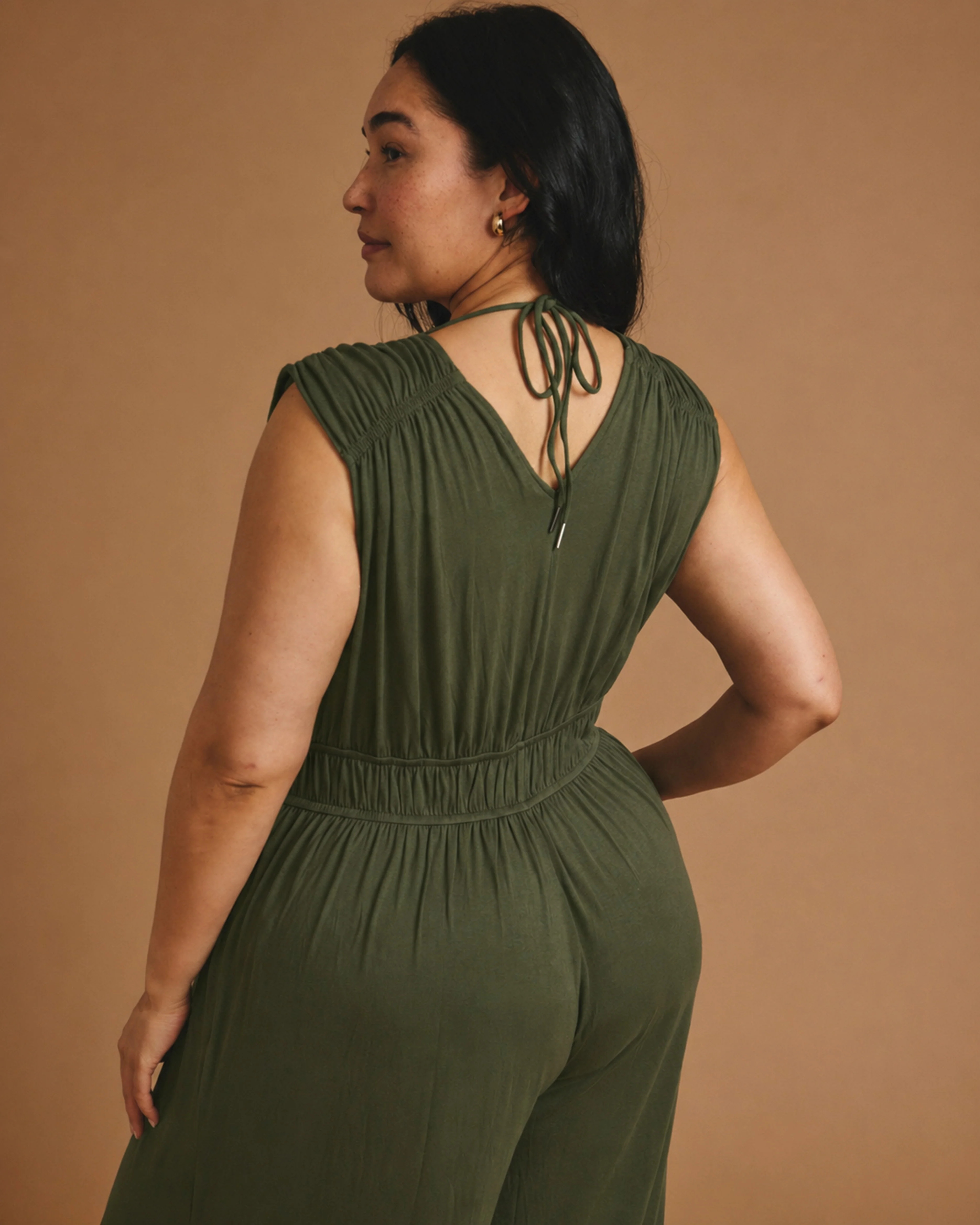 Zoey Liquid Jersey Jumpsuit - Coratina Green | Universal Standard