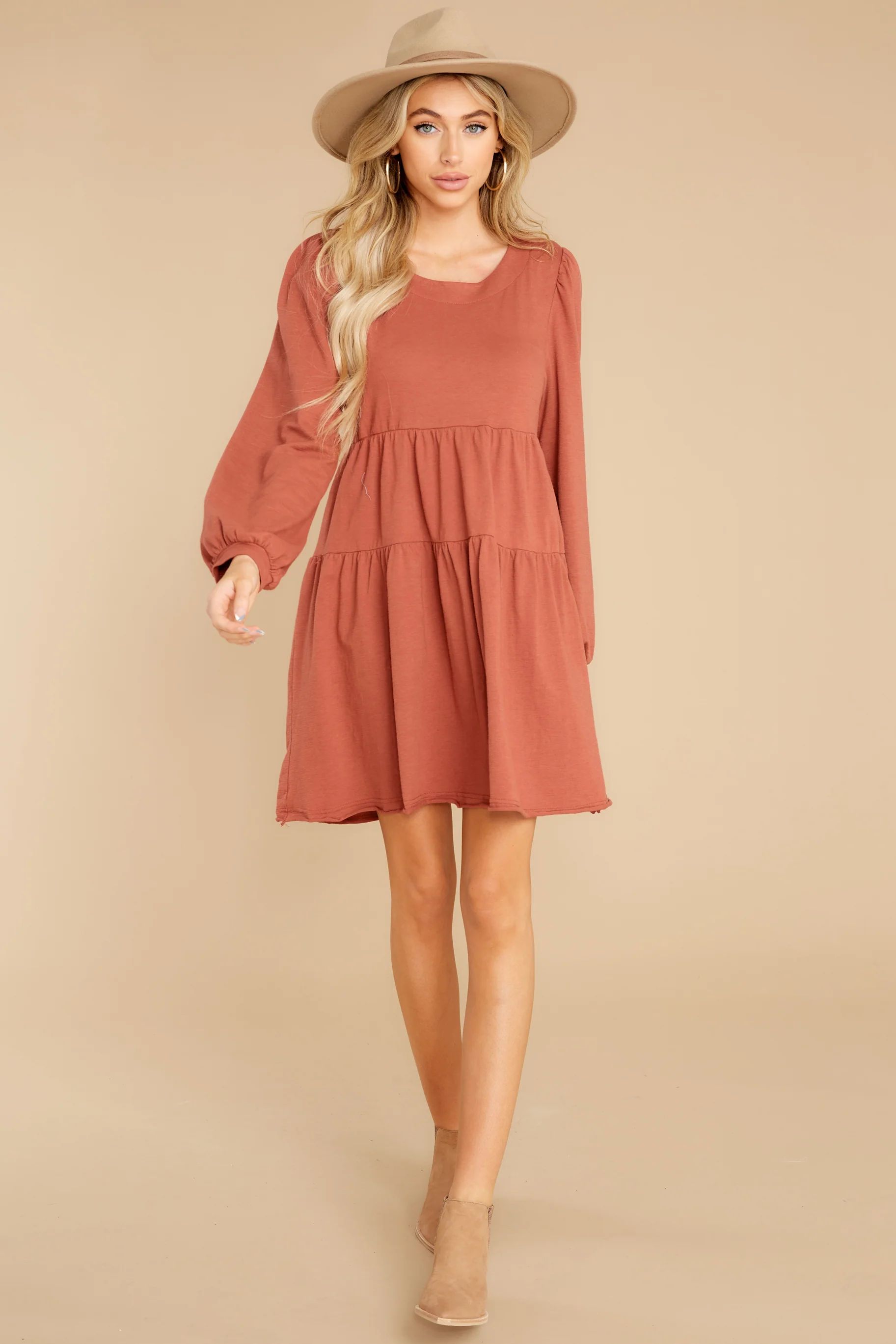 Lovely Day Clay Dress | Red Dress 