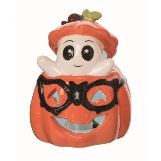 Transpac Ceramic Orange Halloween Light Up Jack-O-Lantern Figurine | Target