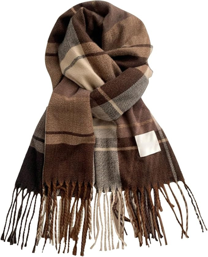 Plaid Fall/Winter Scarf for Men & Women-Plaid Color Wool Feels Acrylic Scarves | Amazon (US)