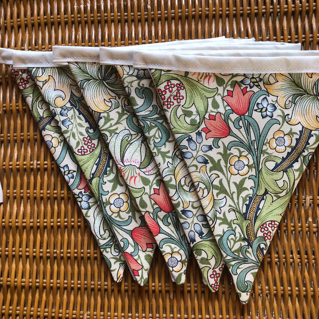 Cotton Bunting William Morris Florals Rubydubydesigns - Etsy UK | Etsy (US)