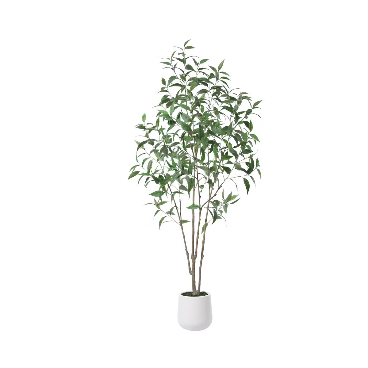 Kazeila Faux Eucalyptus Tree with Round White Planter, Pre Potted fake Eucalyptus Trees for Home ... | Target