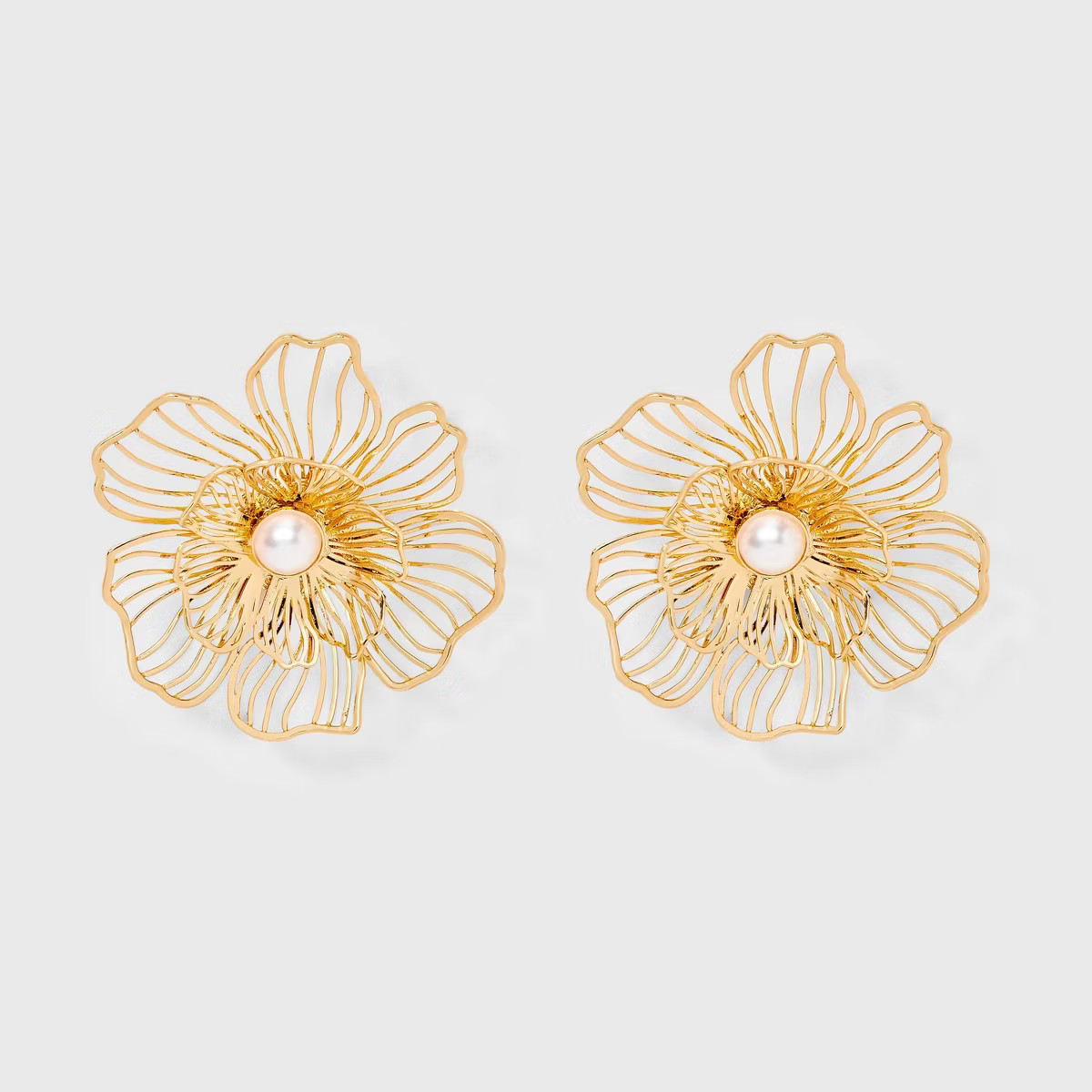Floral Bloom Button Earrings - A New Day™ | Target