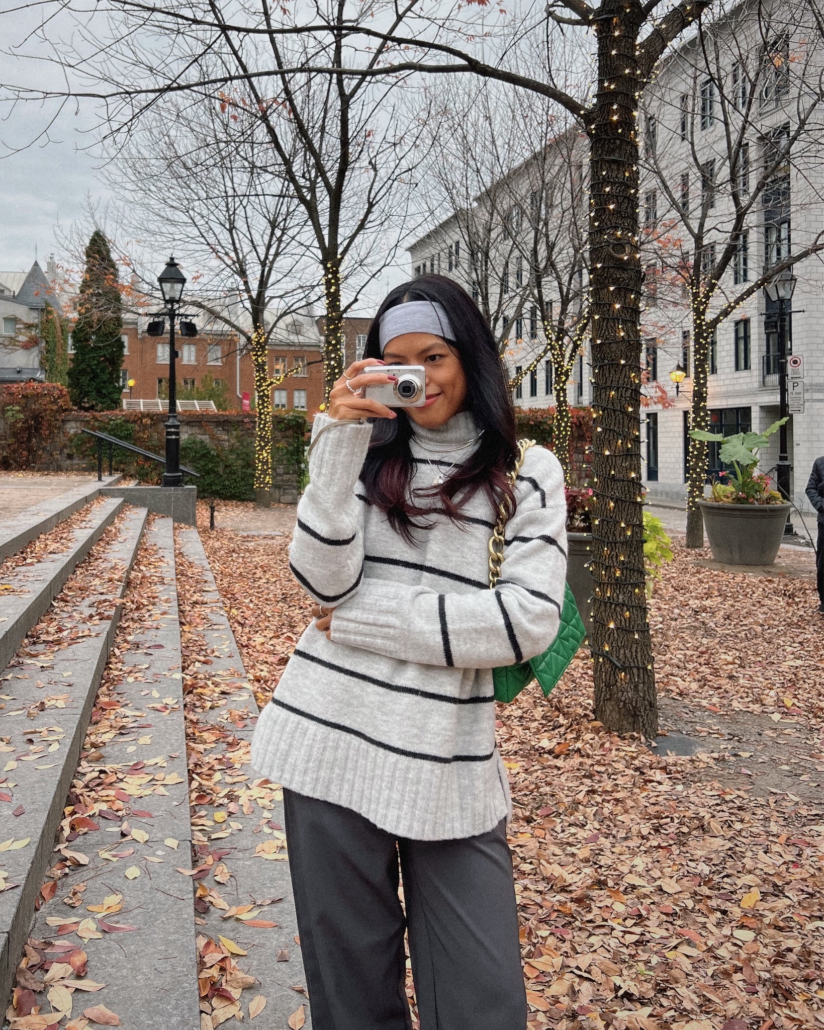 Cozy outfit / sweater, pants, headband, green bag

#LTKstyletip #LTKSeasonal #LTKfindsunder50