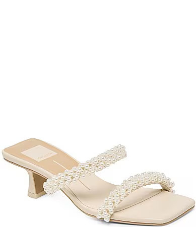 Dolce Vita Boni Pearl Kitten Heel Dress Slide Sandals - 8.5 | Dillard's