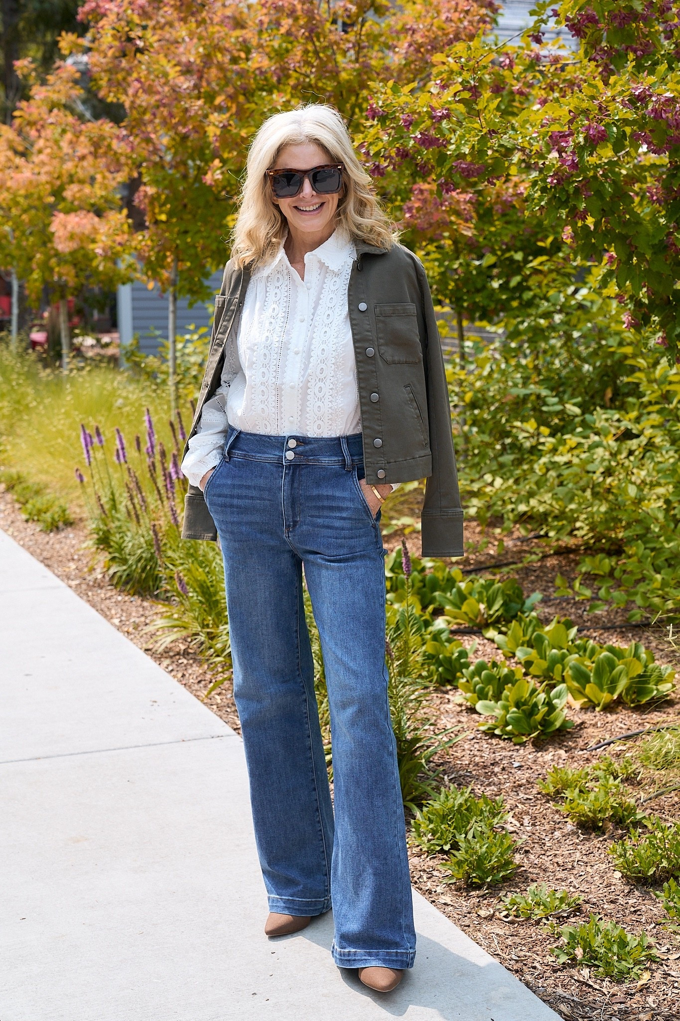 Great olive denim jacket for a fall layer! Size S tops and 27 jeans  

#LTKStyleTip #LTKSeasonal #LTKOver40