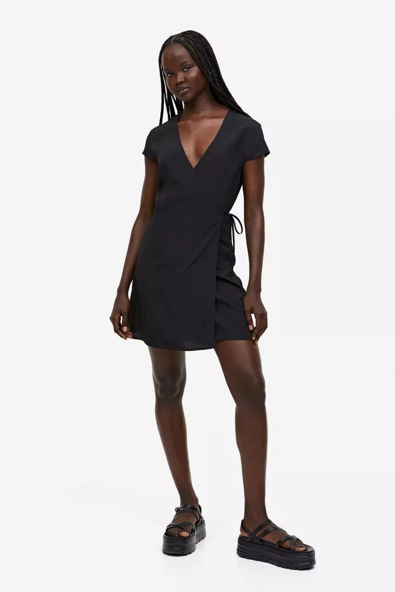Pleated Dress - Black - Ladies