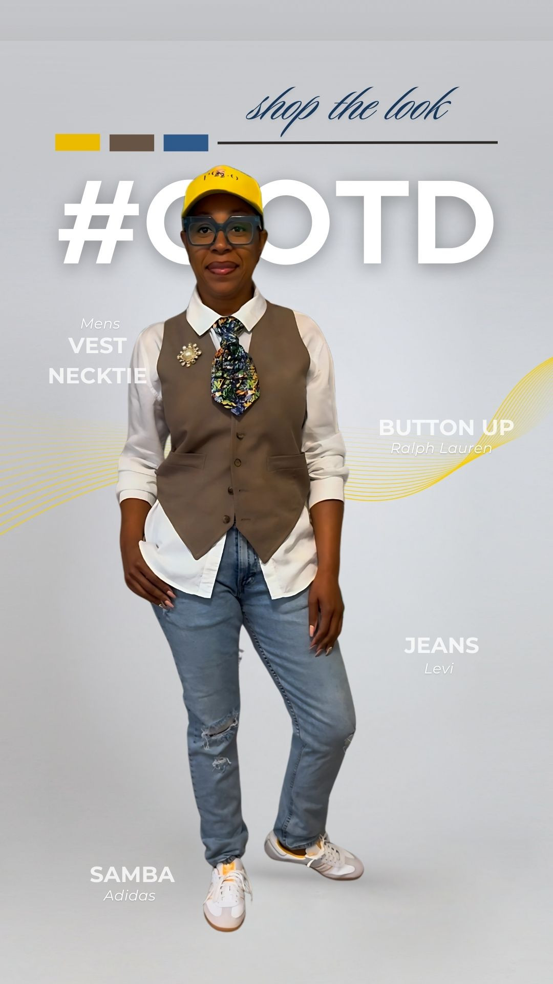 🎓 SMART. STYLED. SEASONED. 🎓
This look said: “Professor meets sneakerhead… with a pearl pin to prove it.”
Layered a Ralph Lauren button-up, added a mens vest + necktie, slipped on some Levi’s, and finished with my fave Adidas Sambas.
Because Glamma doesn’t do regular—we remix every time.

🧥 Vest: Menswear but made it me
👔 Necktie: Patterned with purpose
📘 Button-Up: Ralph Lauren classic
👖 Jeans: Levi’s—distressed but never stressed
👟 Shoes: Adidas Sambas, because comfort + drip
💫 Brooch & Hat: Personality, always accessorized

Tap into my LTK to shop this unexpected slay—classy, comfy, and cool all day.
#MenswearRemix #GlammaStyle #LTKStreetStyle #PreppyWithPurpose #AdidasSambaStyle #BlackGirlFashion #LayeredAndLovely #LTKOOTD #StyledToTeachAndPreach

 

 #LTKOver40 #LTKStyleTip #LTKBeauty