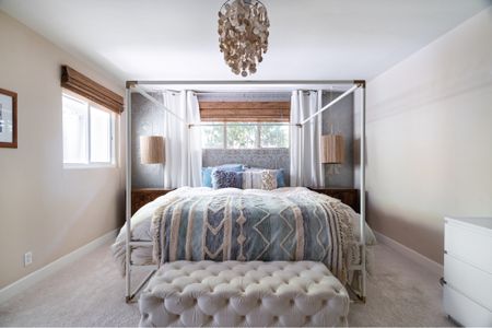 Master bedroom refresh with a canopy bed, tufted bench, pendant lamps and textured throw and pillow.  #bedroom #bedroomdecor #canopybed 

#LTKhome #LTKunder100 #LTKunder50