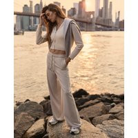 Vuori Halo Essential Wideleg Pants | Ecru Heather | XL | Vuori Clothing (US & Canada)