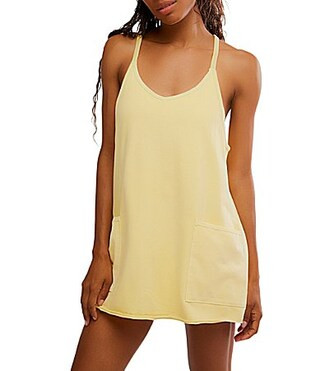 Free People FP Movement Hot Shot Scoop Neck Sleeveless Patch Pocket Mini Dress - L | Dillard's