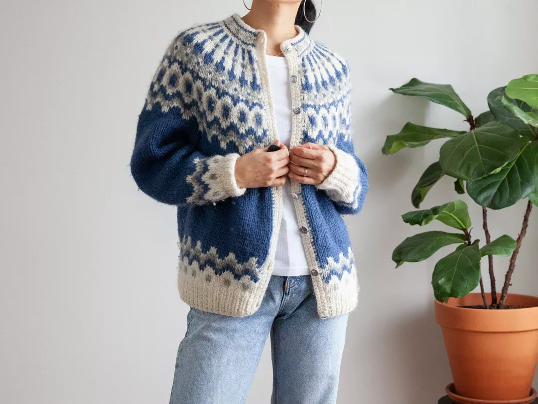 90s Fair Isle Wool CARDIGAN Brown … curated on LTK