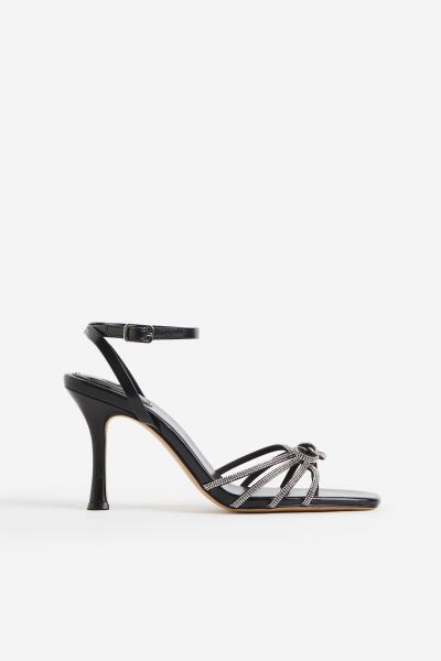 Rhinestone-detail Heeled Sandals | H&M (US + CA)