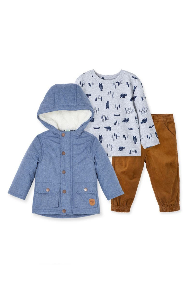 Hooded Jacket, Long Sleeve T-Shirt & Corduroy Pants Set | Nordstrom | Nordstrom