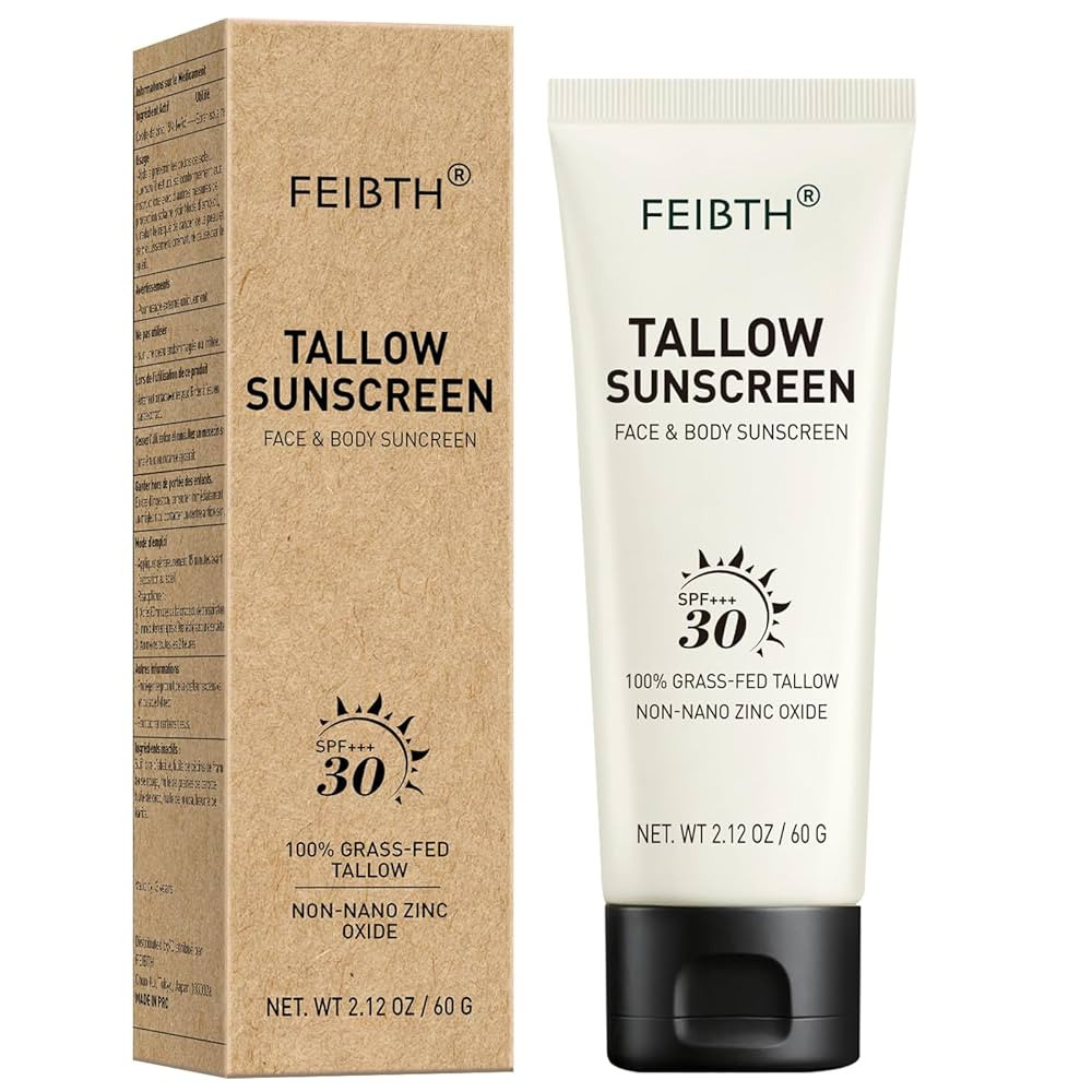 Tallow Sunscreen, Beef Tallow Sunscreen with Zinc Oxide, Non-Greasy Formula for Face and Body, Tr... | Amazon (US)